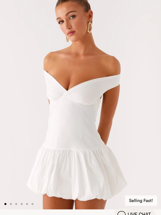 Peppermayo Dresses & Skirts - Peppermayo endless romance white off-shoulder mini dress NWT